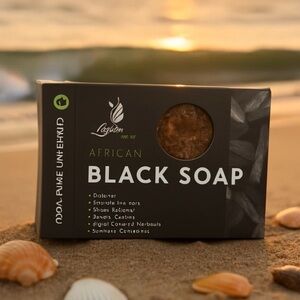 Lyons Choice African Black Soap with Rich Brown Hue